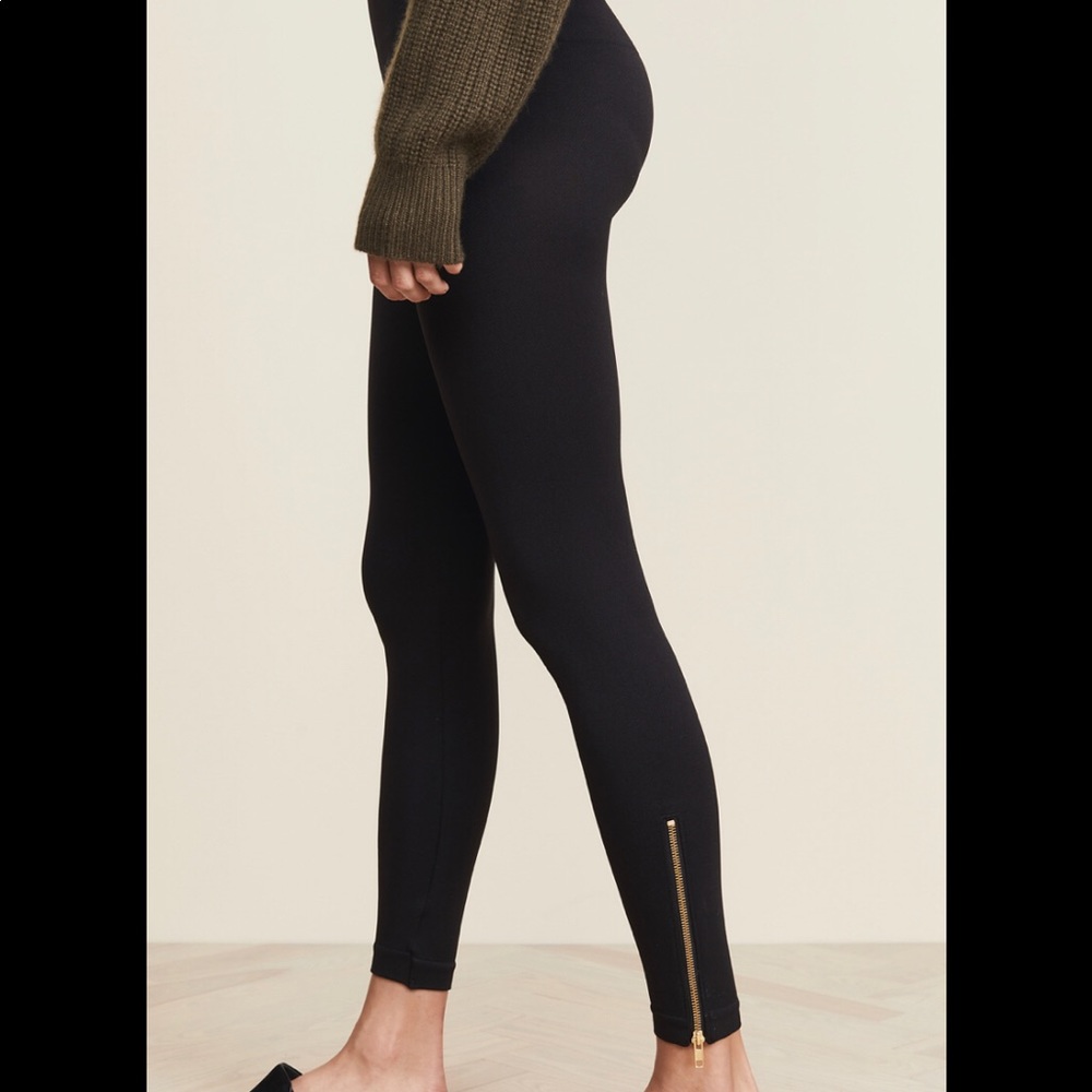 Spanx look at me now leggings with gold zipper